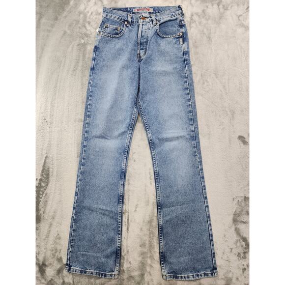 NEW Vintage 90s Silver Jeans Womens 26/32 Blue High Rise Straight Leg Button Fly - Picture 1 of 16